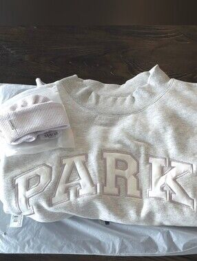New Parke Metallic mockneck Grey & lavender Hair set L/XL SOLD OUT EVERYWHERE